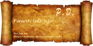 Paneth Döniz névjegykártya